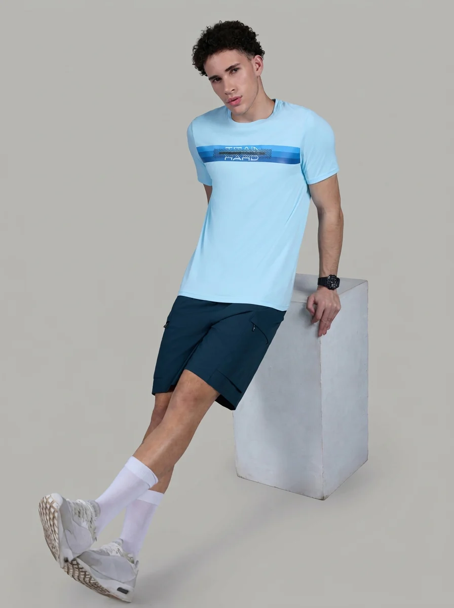 Men Printed Slim Fit Round Neck T-shirt with COTFLEX - Image 7