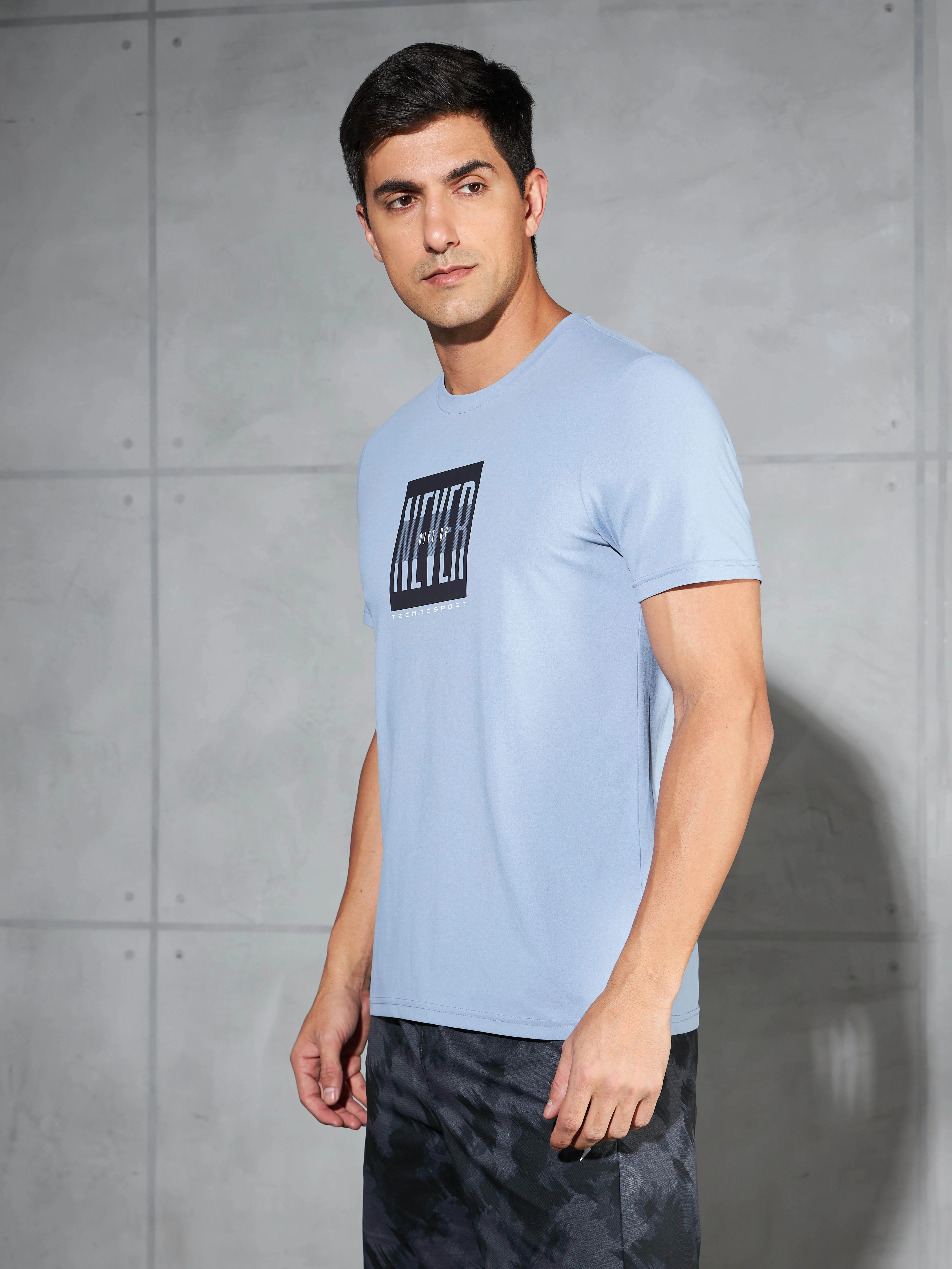 Men Printed Slim Fit Round Neck T-shirt with COTFLEX - Image 4