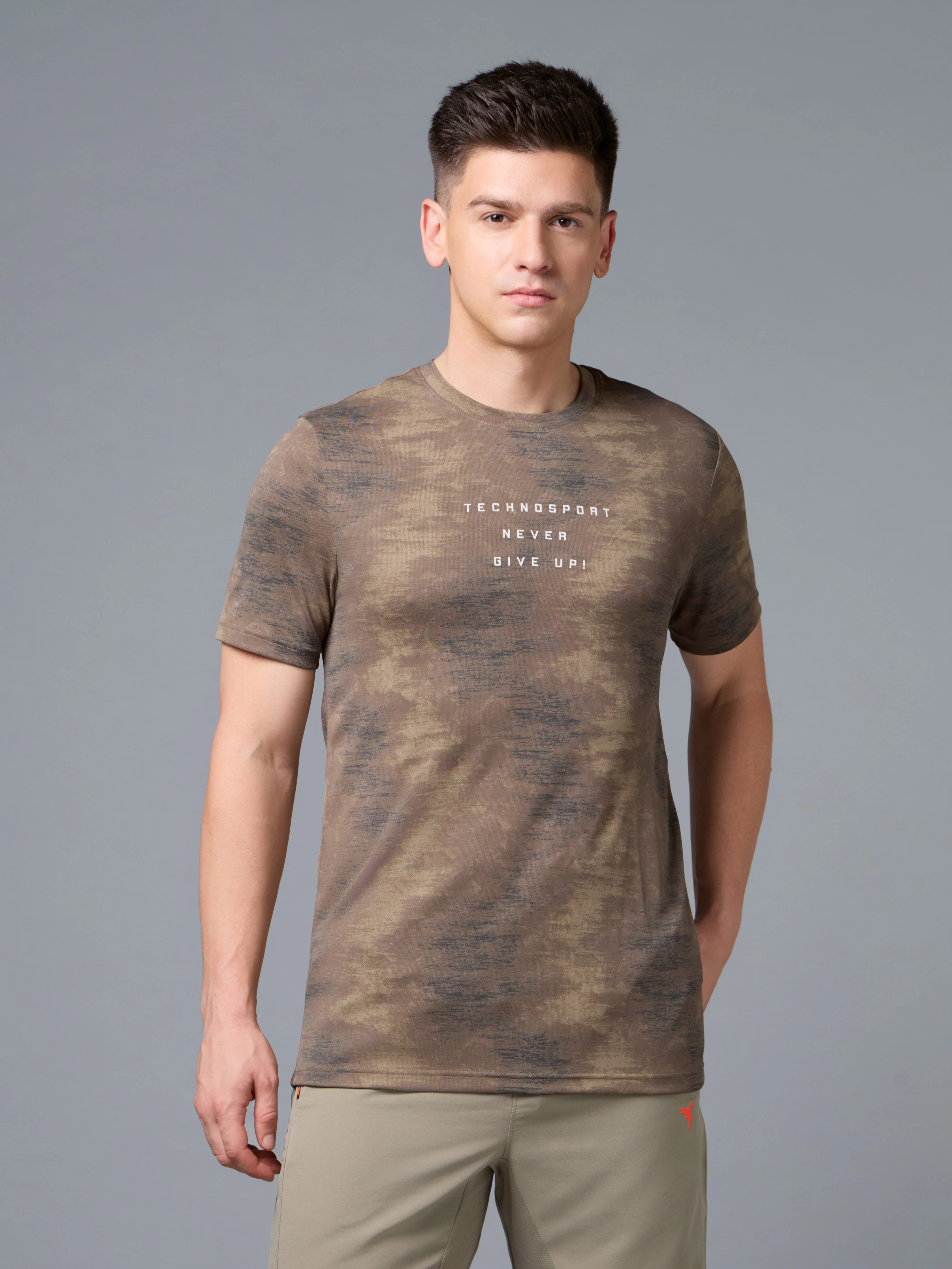 Men Printed Slim Fit Round Neck T-shirt with TECHNOCOOL+ - Image 2