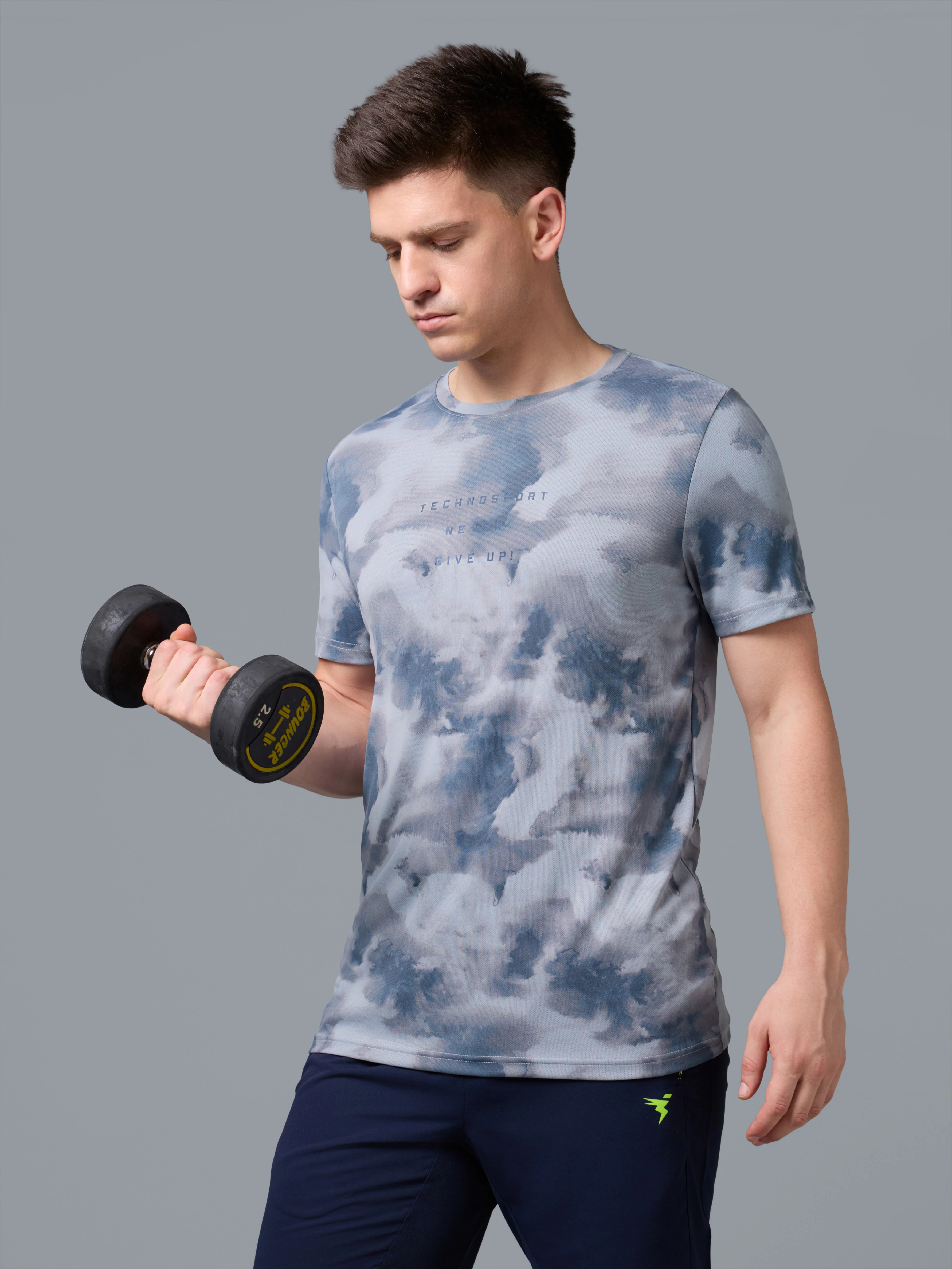 Men Printed Slim Fit Round Neck T-shirt with TECHNOCOOL+ - Image 6