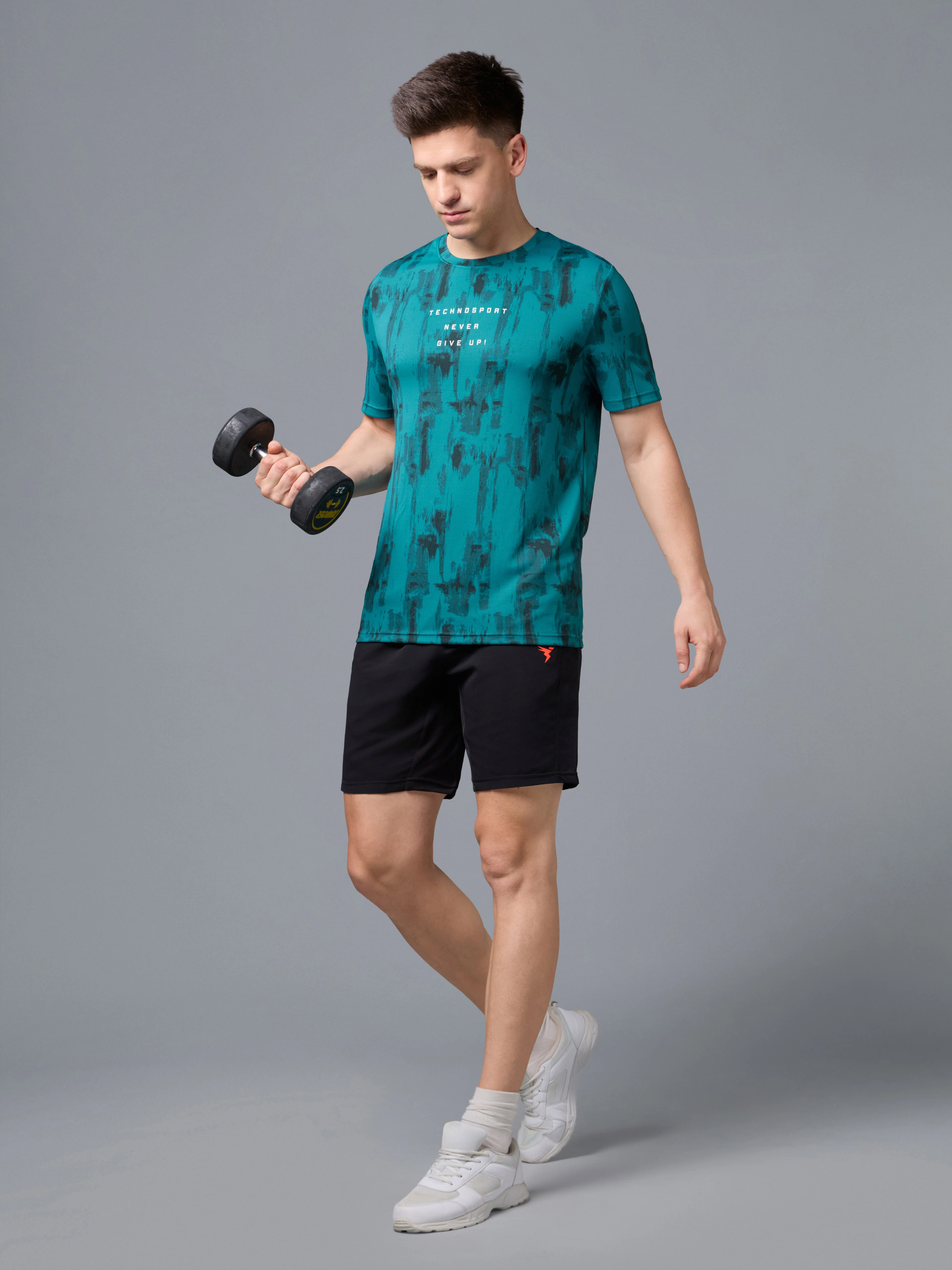 Men Printed Slim Fit Round Neck T-shirt with TECHNOCOOL+ - Image 7