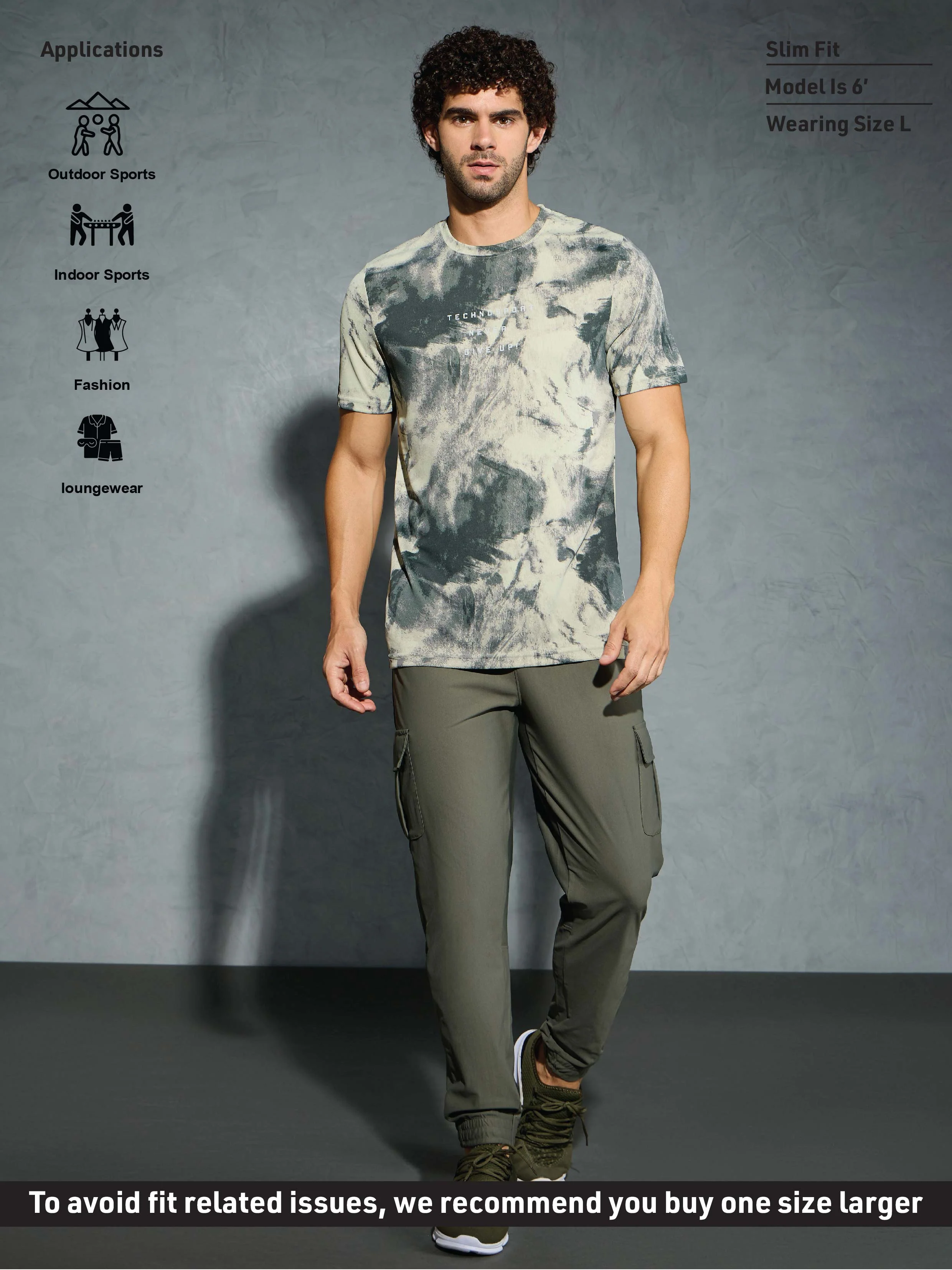 Men Printed Slim Fit Round Neck T-shirt with TECHNOCOOL+ - Image 4