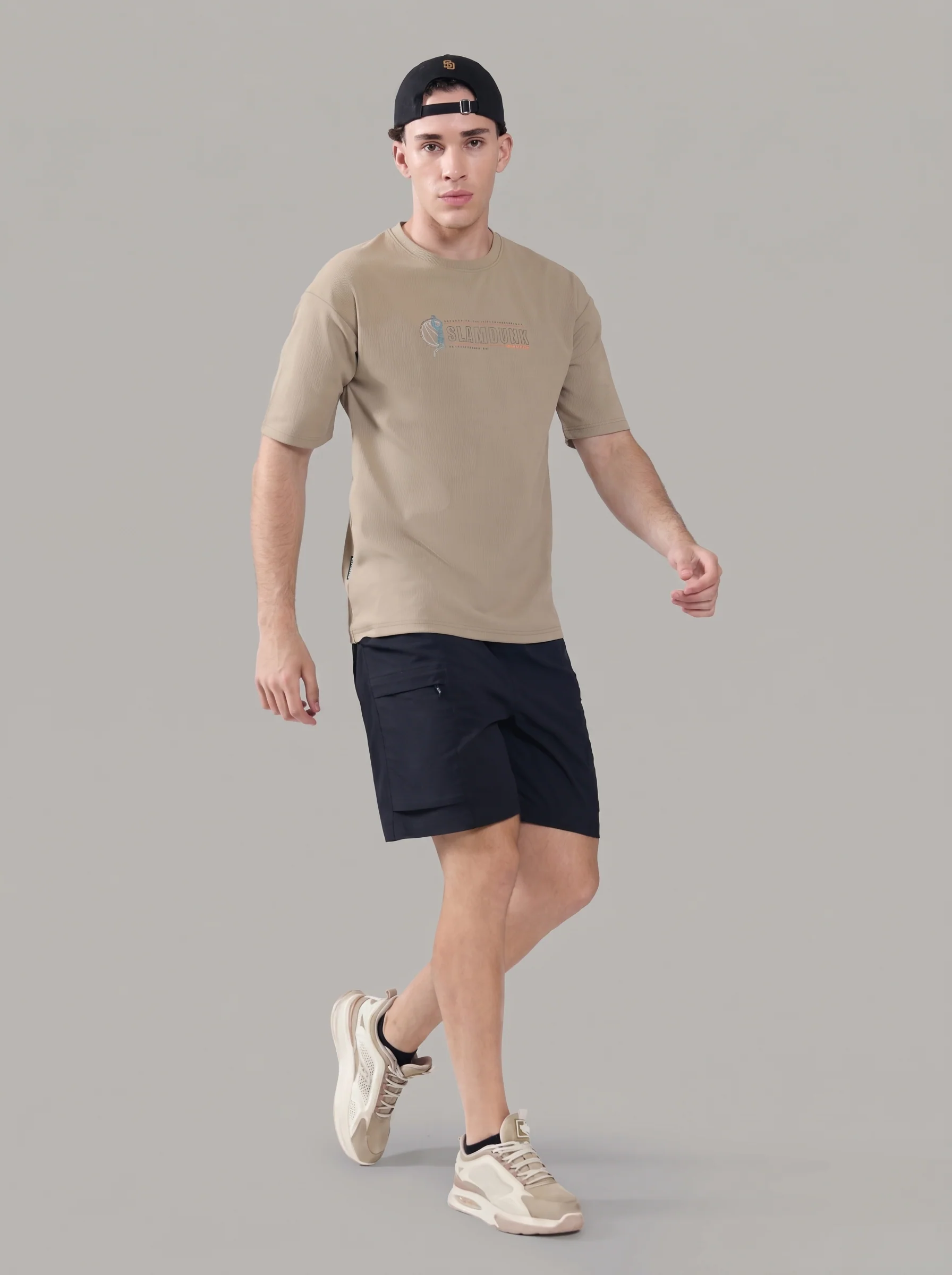 Men Round Neck Typography Printed Active Out Slim Fit T-Shirt with ELASTOPLUS - Image 7
