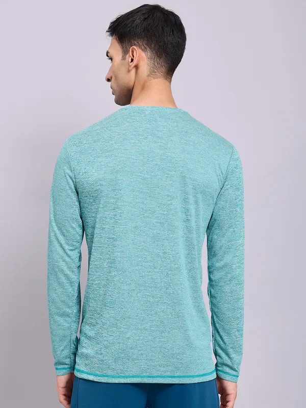 Men Melange Slim Fit Crew Neck T-shirt with DOUBLE COOL - Image 4
