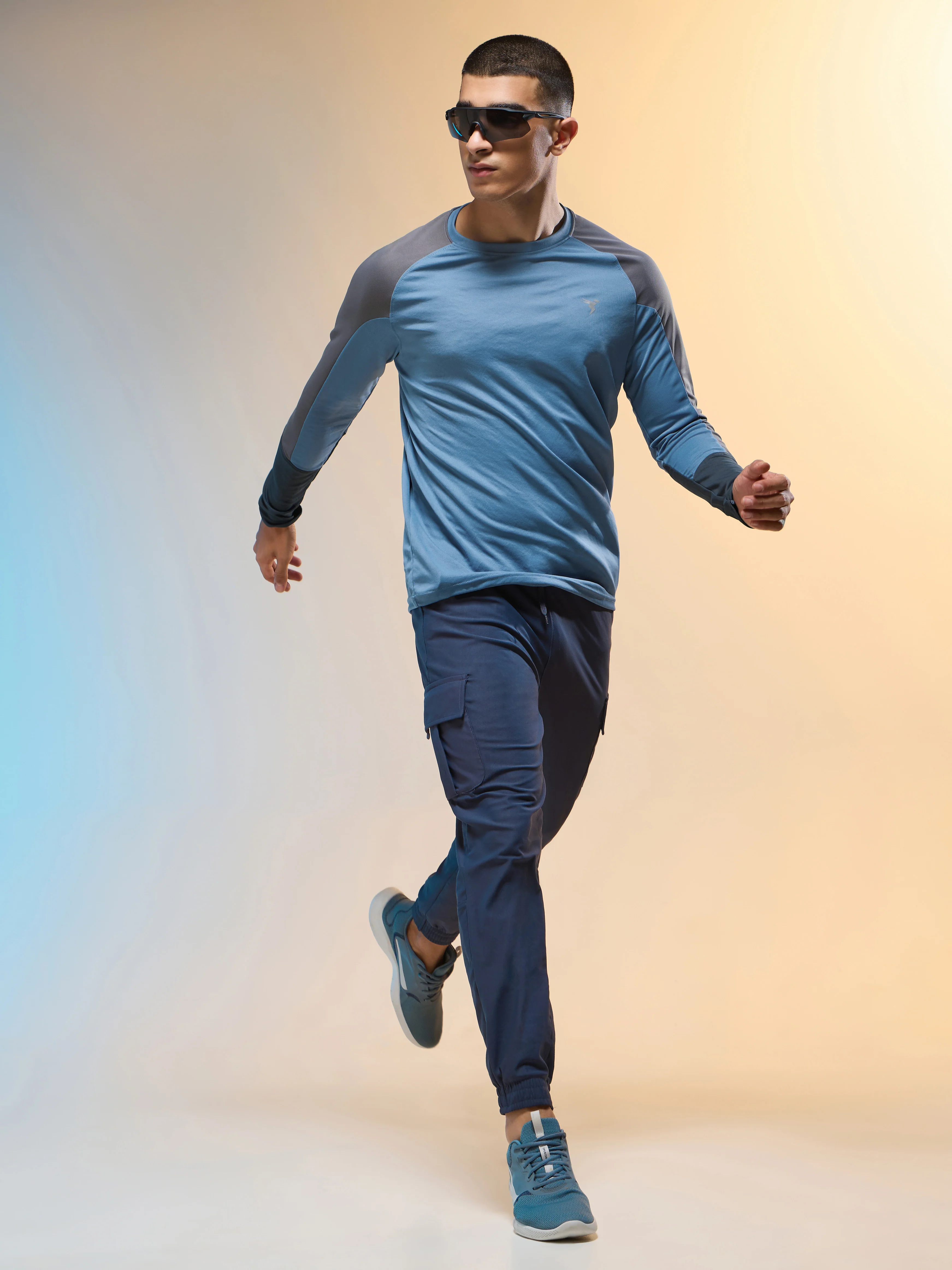 Men Colorblock Slim Fit Crew Neck T-shirt with TECHNO COOL+ - Image 5