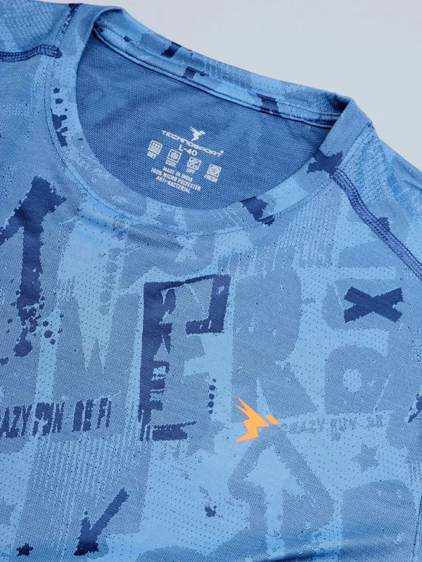 Men Jacquard Slim Fit Crew Neck T-shirt with DOUBLE COOL - Image 7
