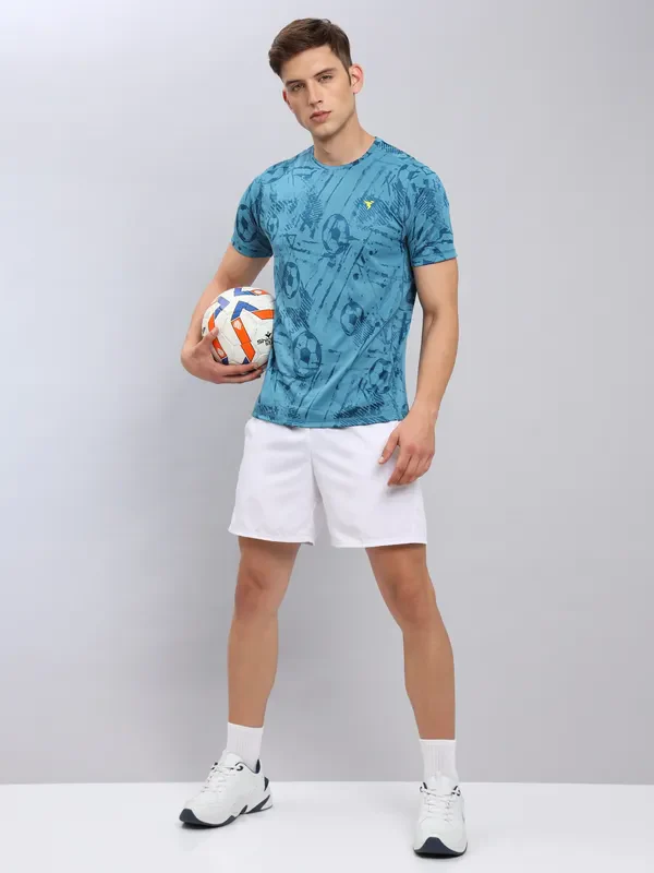 Men Jacquard Slim Fit Crew Neck T-shirt with DOUBLE COOL - Image 3