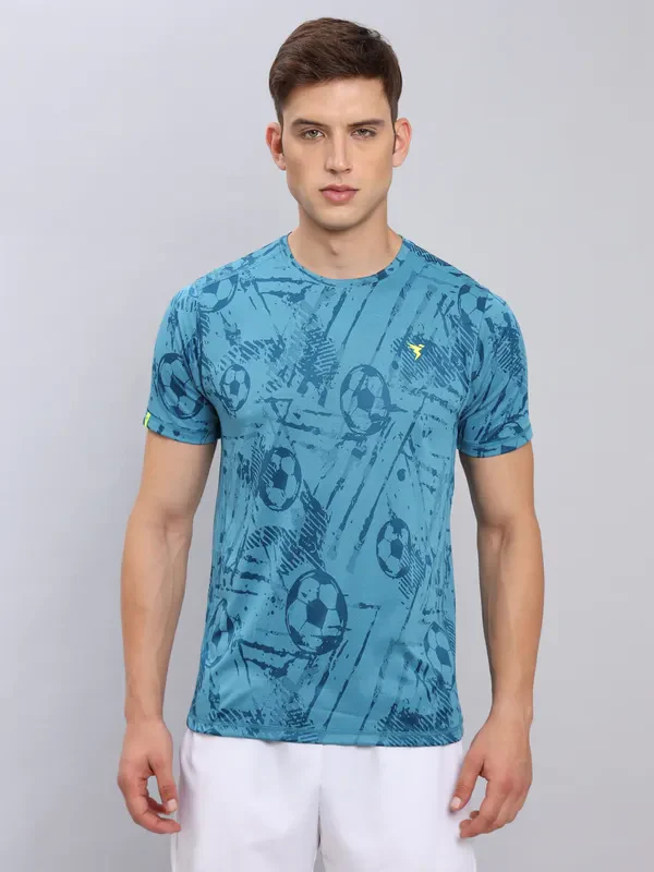Men Jacquard Slim Fit Crew Neck T-shirt with DOUBLE COOL - Image 5