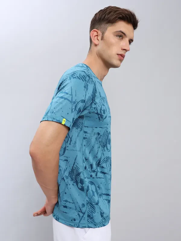 Men Jacquard Slim Fit Crew Neck T-shirt with DOUBLE COOL - Image 7