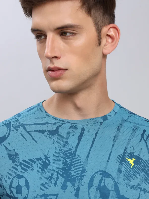 Men Jacquard Slim Fit Crew Neck T-shirt with DOUBLE COOL - Image 8