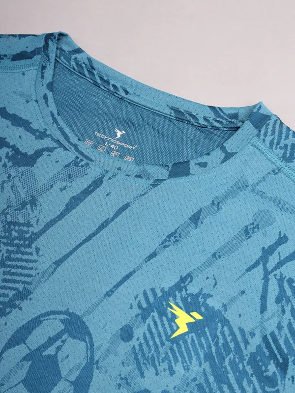 Men Jacquard Slim Fit Crew Neck T-shirt with DOUBLE COOL - Image 9