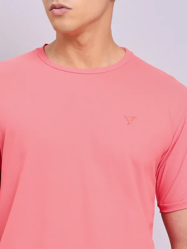 Men Solid Slim Fit Crew Neck T-shirt with MATPIQ - Image 5