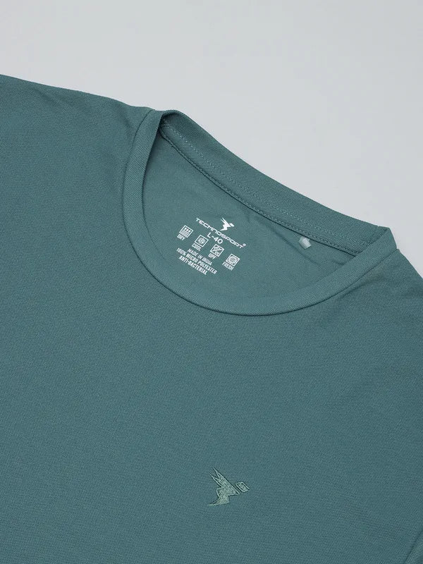 Men Solid Slim Fit Crew Neck T-shirt with MATPIQ - Image 6