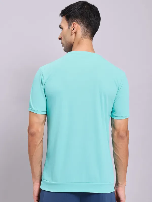 Men Solid Slim Fit Crew Neck T-shirt with MATPIQ - Image 4
