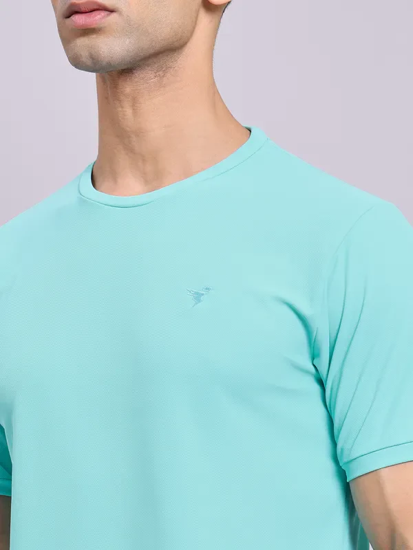 Men Solid Slim Fit Crew Neck T-shirt with MATPIQ - Image 5