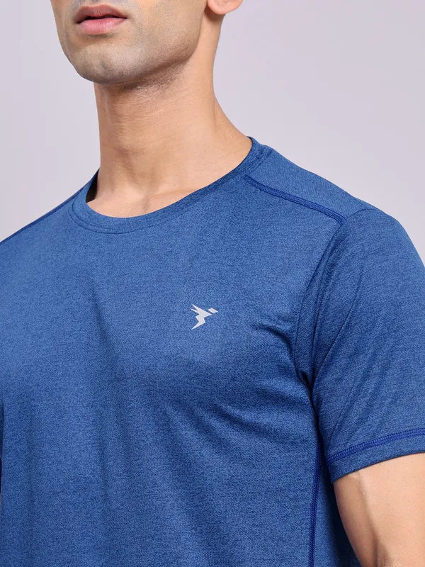 Men Solid Slim Fit Crew Neck T-shirt with DOUBLE COOL - Image 5