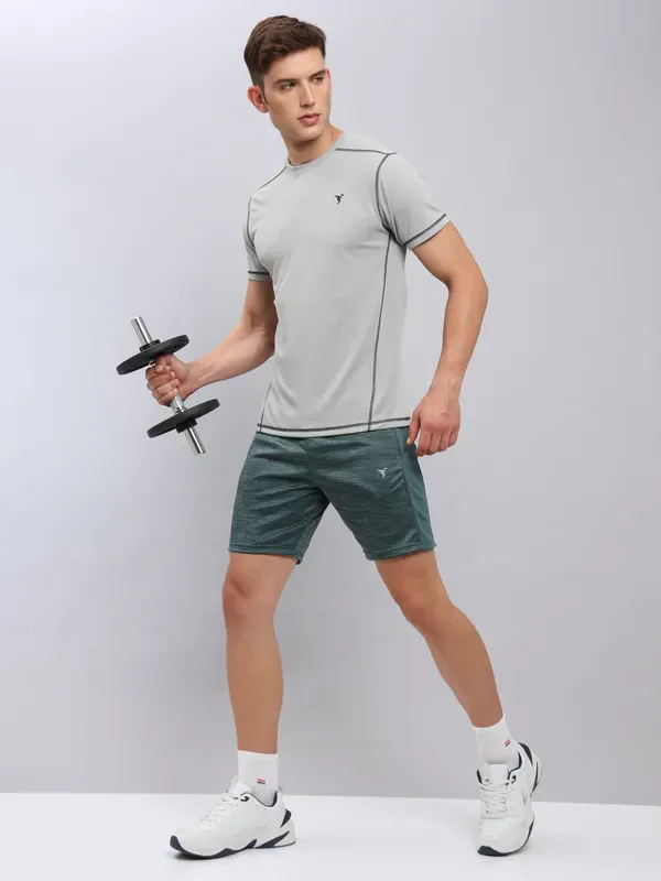 Men Solid Slim Fit Crew Neck T-shirt with TECHNO COOL+ - Image 3