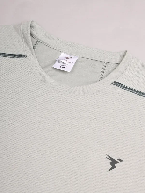 Men Solid Slim Fit Crew Neck T-shirt with TECHNO COOL+ - Image 7