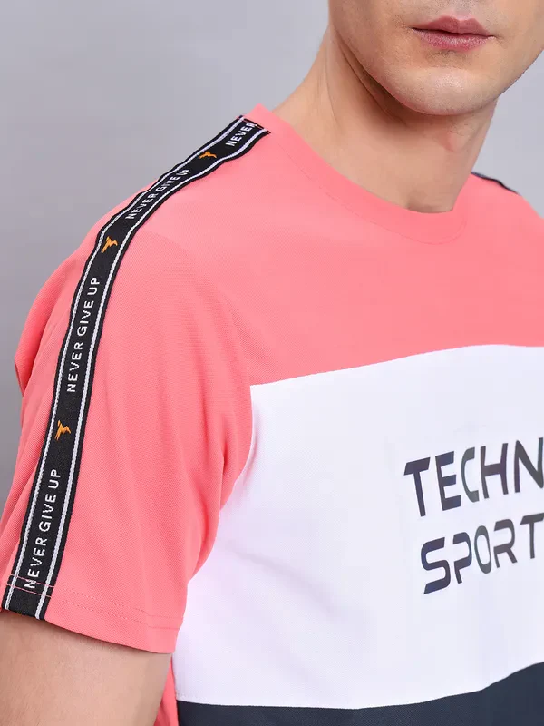 Men Colorblock Slim Fit Crew Neck T-shirt with MATPIQ - Image 6