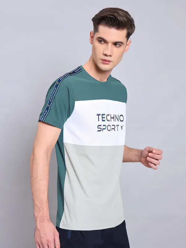 Men Colorblock Slim Fit Crew Neck T-shirt with MATPIQ - Image 6