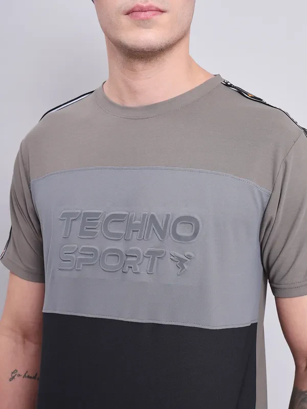 Men Colorblock Slim Fit Crew Neck T-shirt with MATPIQ - Image 7
