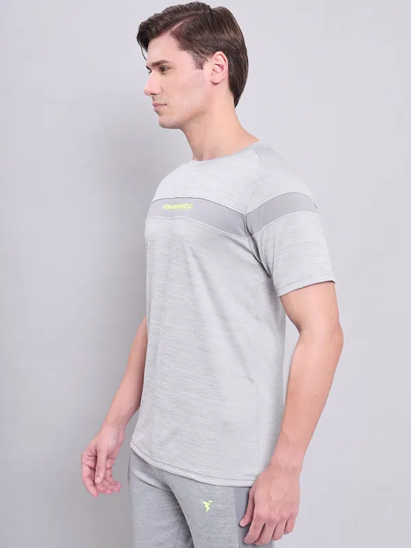 Men Melange Slim Fit Crew Neck T-shirt with TECHNO COOL+ - Image 4