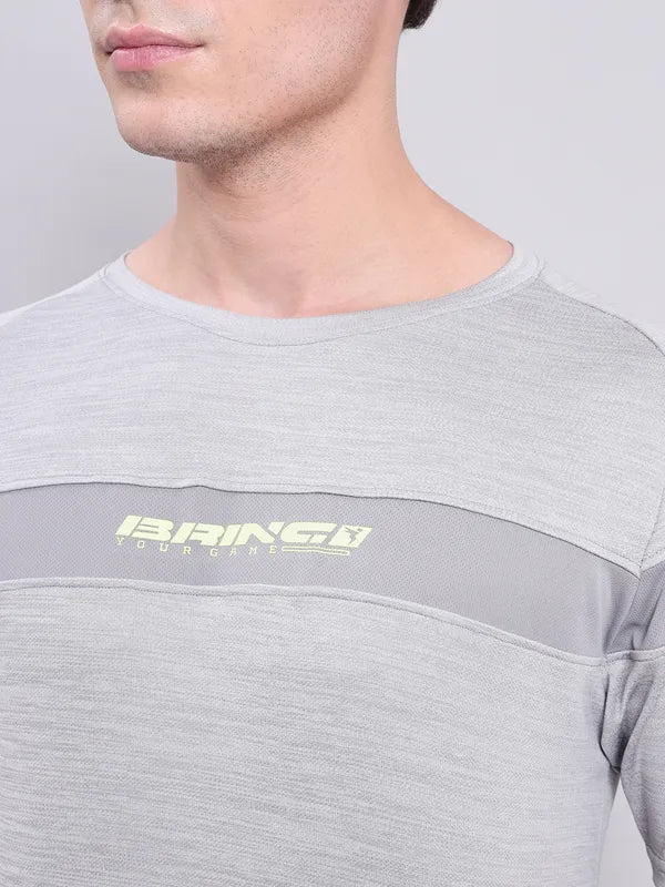 Men Melange Slim Fit Crew Neck T-shirt with TECHNO COOL+ - Image 7