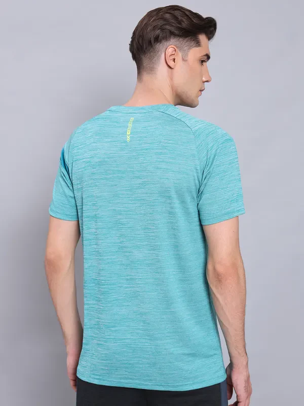 Men Melange Slim Fit Crew Neck T-shirt with TECHNO COOL+ - Image 5