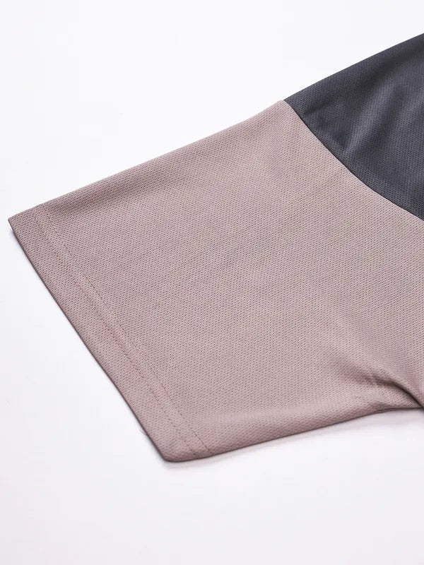 Men Colorblock Slim Fit Crew Neck T-shirt with TECHNO COOL+ - Image 8