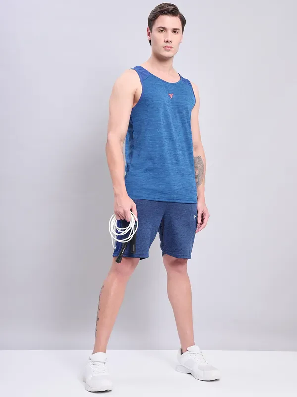 Men Melange Slim Fit Scoop Neck Innerwear Vest with DOUBLE COOL - Image 2