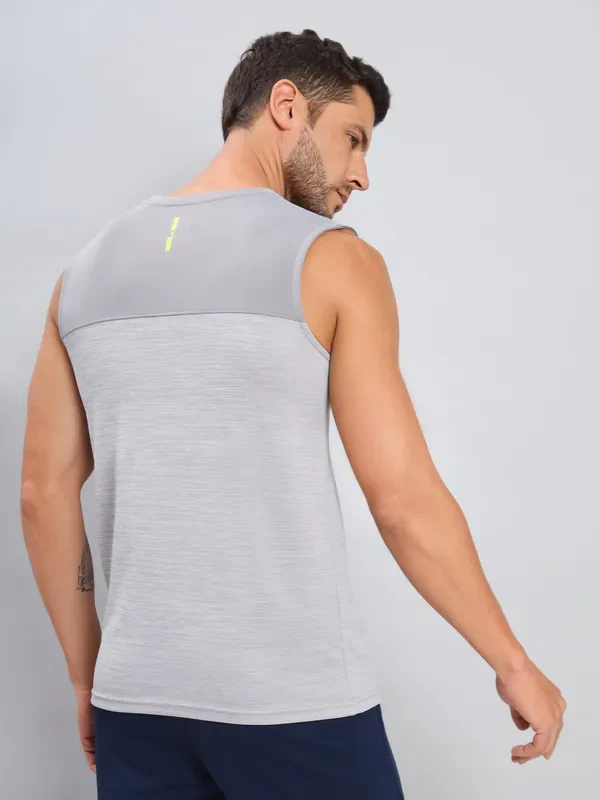 Men Melange Slim Fit Crew Neck Innerwear Vest with DOUBLE COOL - Image 4