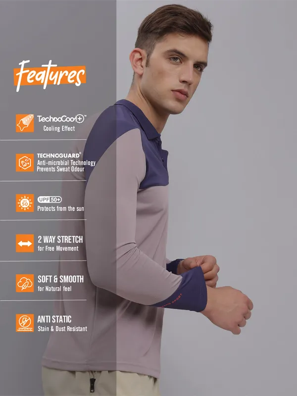 Men Colorblock Slim Fit Polo T-shirt with TECHNO COOL+ - Image 4
