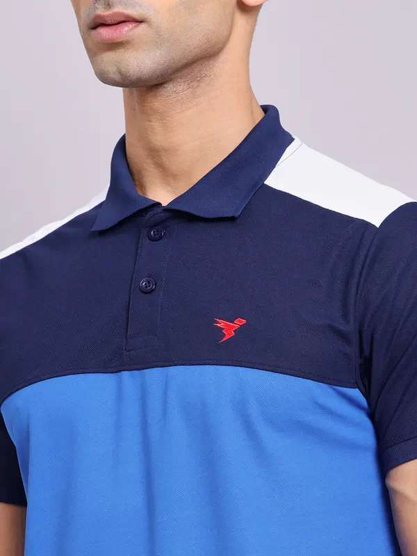 Men Colorblock Slim Fit Polo T-shirt with MATPIQ - Image 5