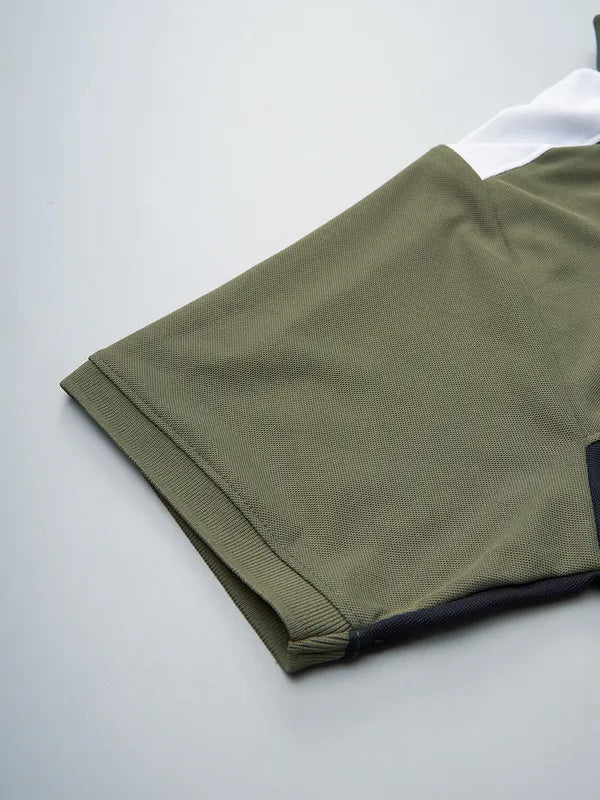 Men Colorblock Slim Fit Polo T-shirt with MATPIQ - Image 7