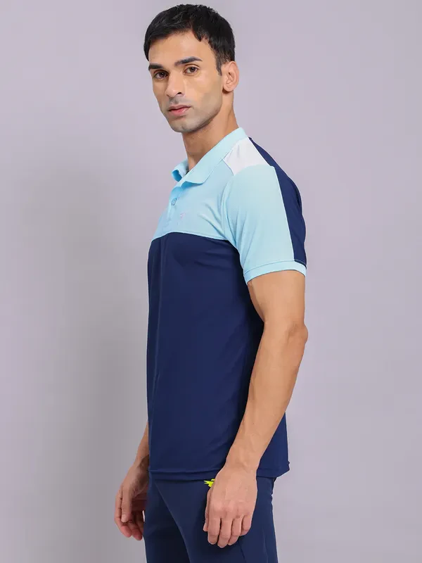 Men Colorblock Slim Fit Polo T-shirt with MATPIQ - Image 4