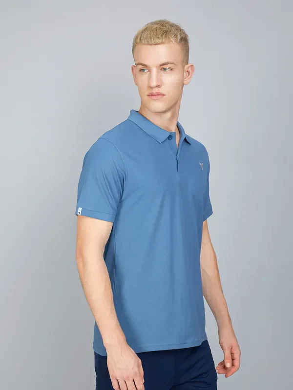 Men Solid Slim Fit Polo T-shirt with MATPIQ - Image 3