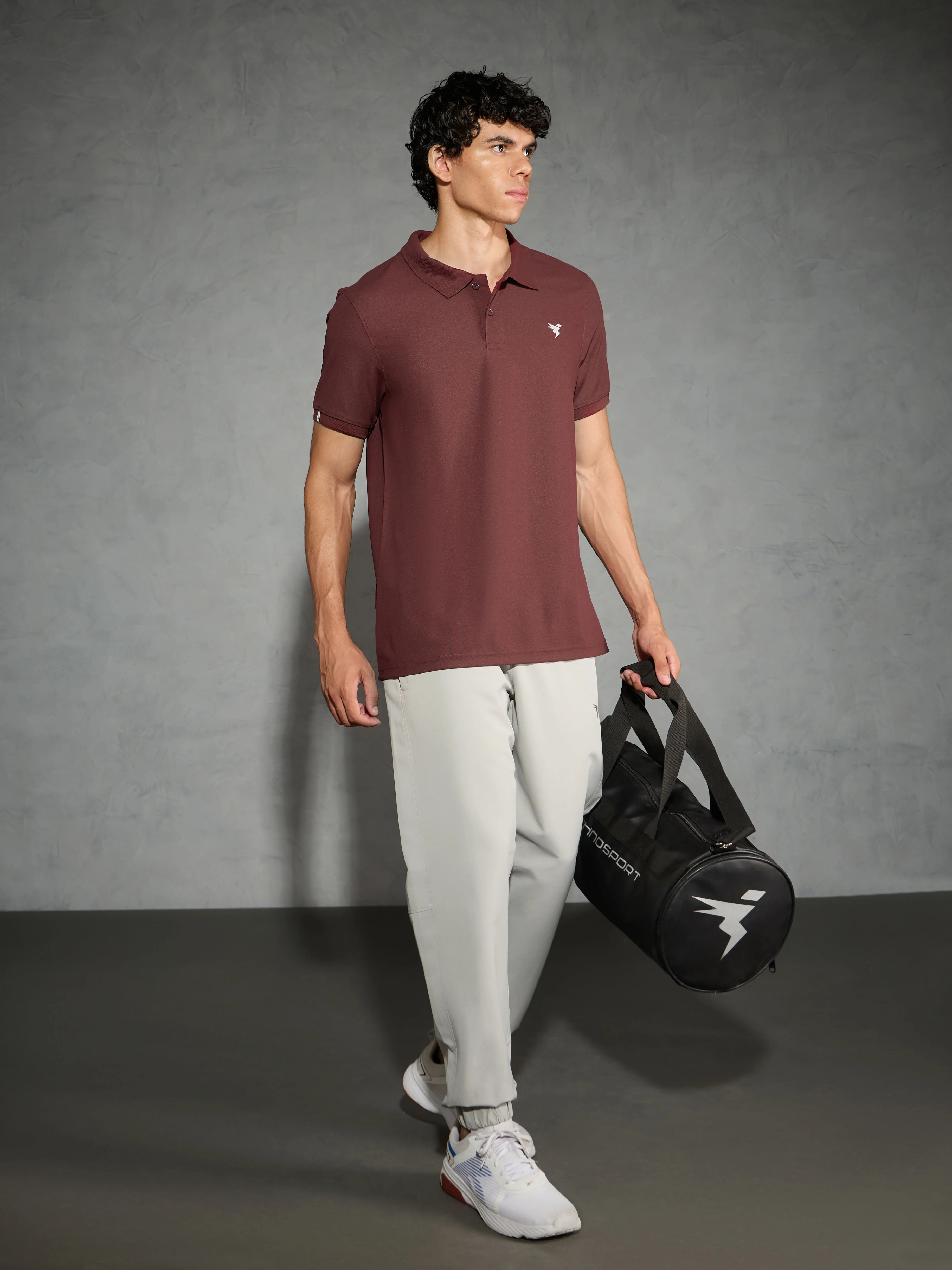 Men Solid Slim Fit Polo T-shirt with MATPIQ - Image 5