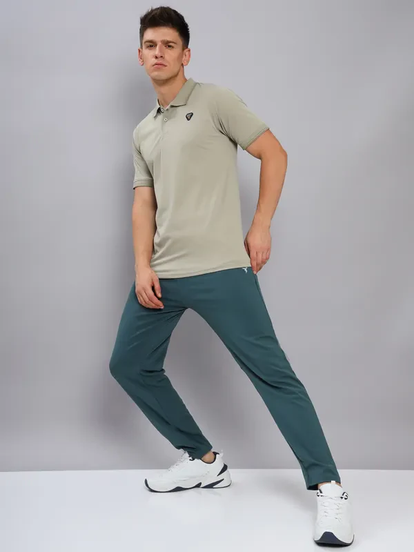 Men Solid Slim Fit Polo T-shirt with ELASTO PLUS - Image 4