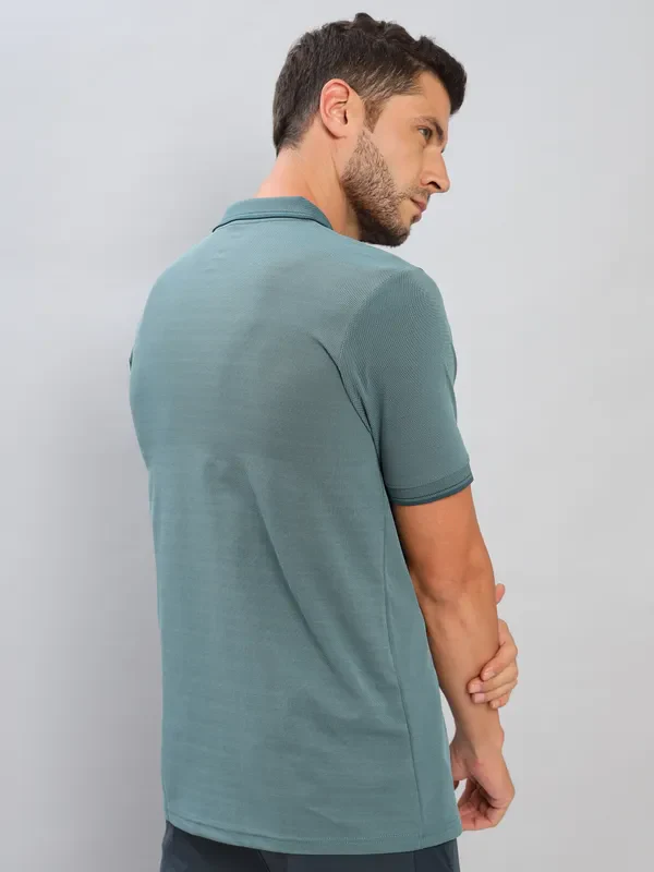 Men Solid Slim Fit Polo T-shirt with ELASTO PLUS - Image 3