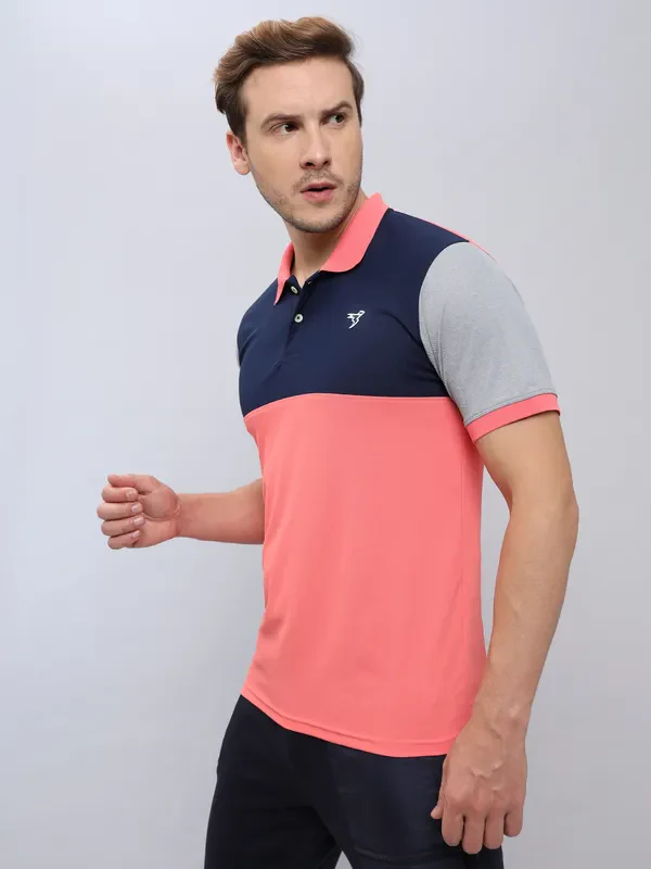Men Colorblock Slim Fit Polo T-shirt with MATPIQ - Image 6