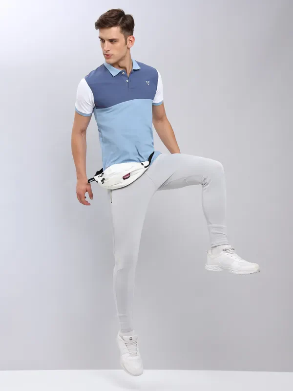 Men Colorblock Slim Fit Polo T-shirt with MATPIQ - Image 2