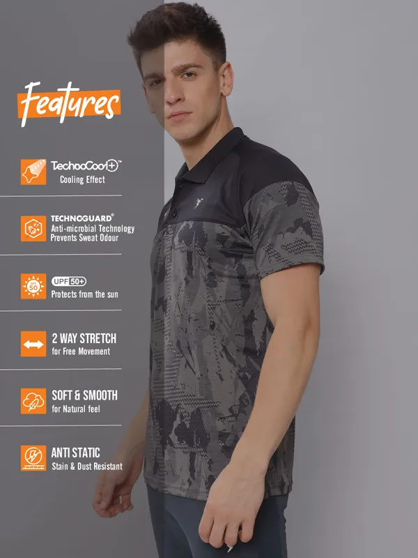 Men Jacquard Slim Fit Polo T-shirt with TECHNO COOL+ - Image 3
