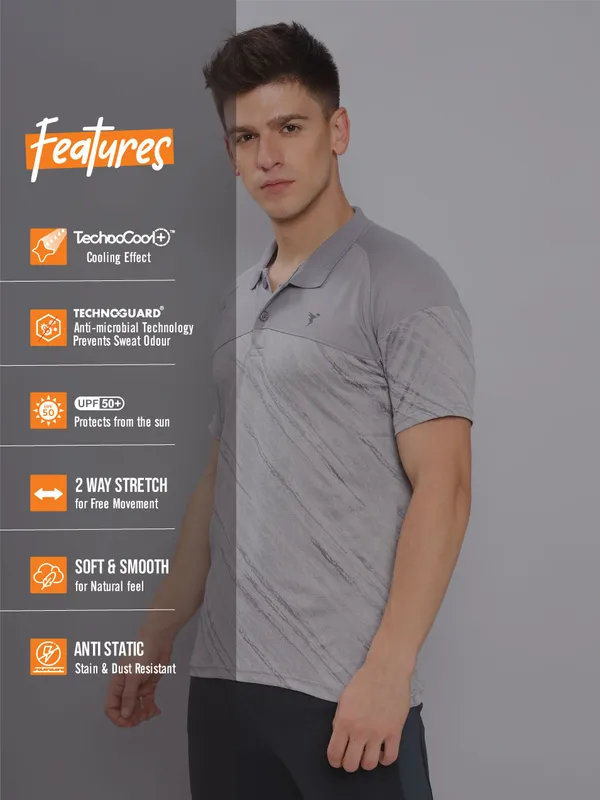 Men Jacquard Slim Fit Polo T-shirt with TECHNO COOL+ - Image 4