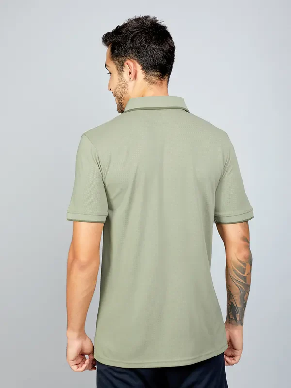 Men Solid Slim Fit Polo T-shirt with TECHNO COOL+ - Image 4