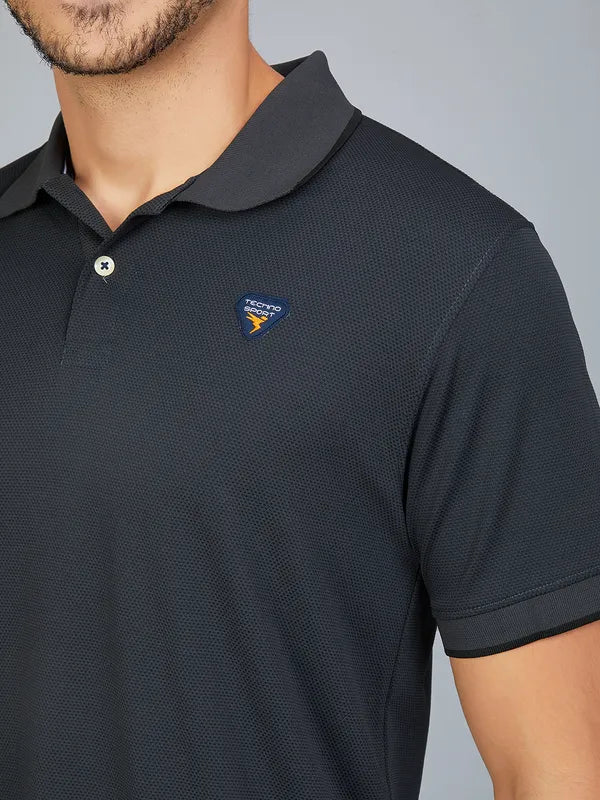 Men Solid Slim Fit Polo T-shirt with TECHNO COOL+ - Image 6