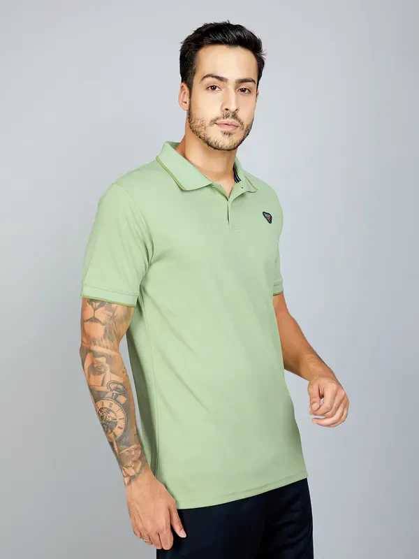 Men Solid Slim Fit Polo T-shirt with TECHNO COOL+ - Image 5