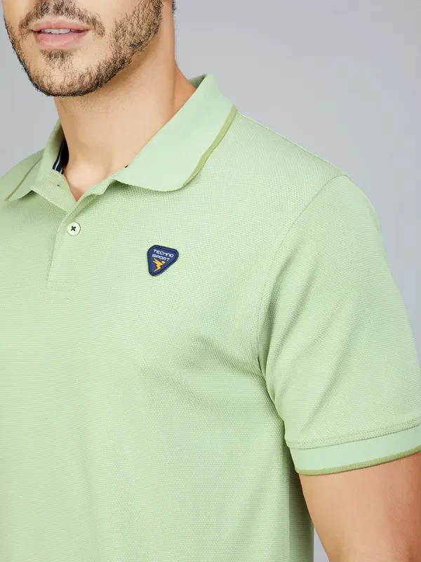 Men Solid Slim Fit Polo T-shirt with TECHNO COOL+ - Image 6
