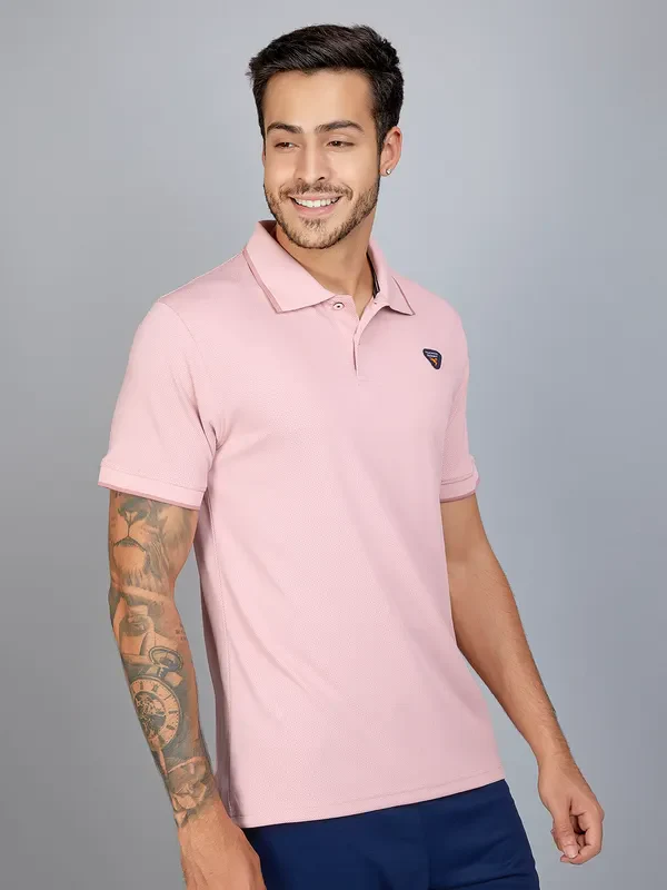 Men Solid Slim Fit Polo T-shirt with TECHNO COOL+ - Image 5