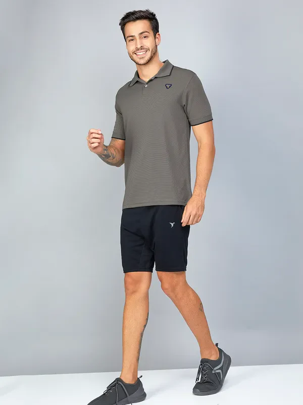 Men Solid Slim Fit Polo T-shirt with TECHNO COOL+ - Image 2