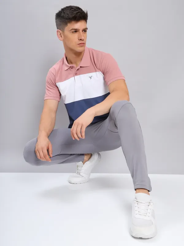 Men Colorblock Slim Fit Polo T-shirt with MATPIQ - Image 2